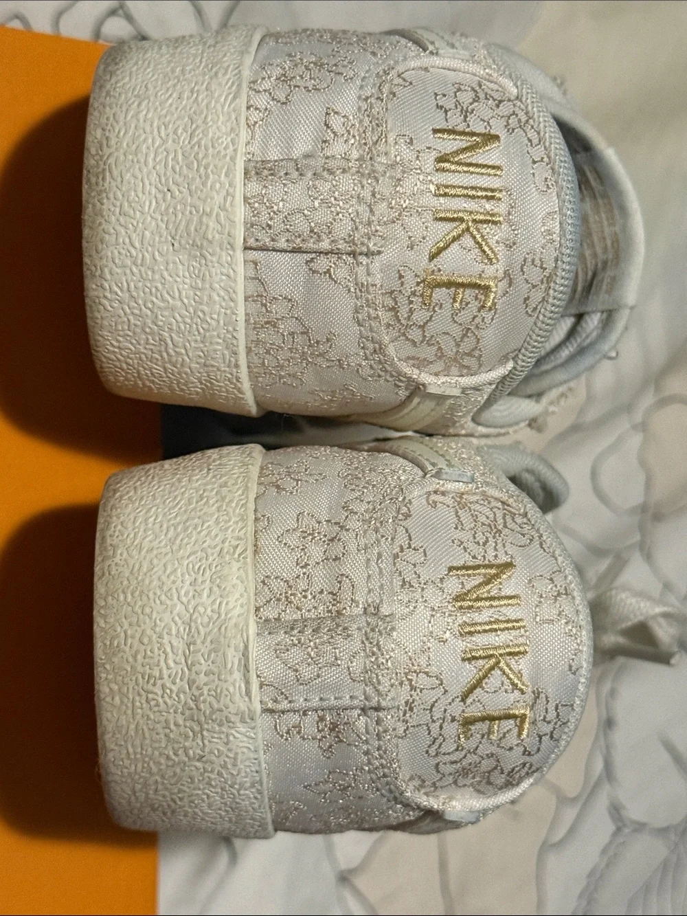 Nike Women's Blazer Low-Top Lace-Pattern Sneakers in Light Gold/Cream
